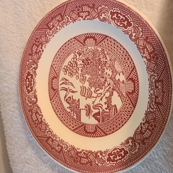 Vintage Other - Vintage dinner plate red transfer wear Willow pattern by Royal China